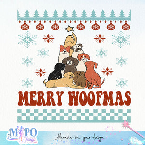 Merry Woofmas design, png for sublimation, Christmas PNG,  Christmas SVG