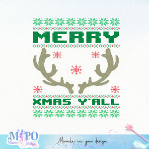 Merry Xmas Y'all sublimation design, png for sublimation, Christmas PNG,  Christmas SVG