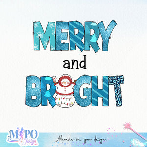 Merry and Bright sublimation design, png for sublimation, Christmas PNG, Christmas vibes PNG