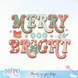 Merry and bright sublimation design, png for sublimation, Christmas PNG, Christmas vibes PNG