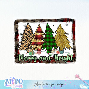 Merry and bright sublimation design, png for sublimation, Christmas PNG, Leopard Christmas PNG