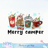 Merry camper sublimation design, png for sublimation, Christmas PNG, Christmas vibes PNG