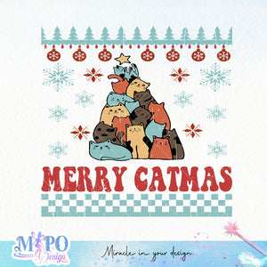 Merry catmas sublimation design, png for sublimation, Christmas PNG,  Christmas SVG