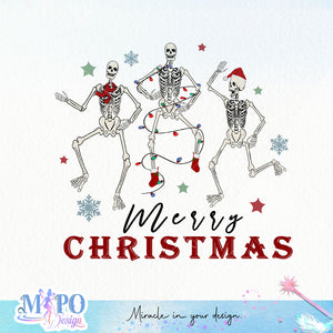 Merry christmas sublimation design, png for sublimation, Christmas PNG, Christmas Skeleton PNG