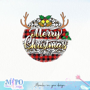 Merry christmas y'all sublimation design, png for sublimation, Christmas PNG, Leopard Christmas PNG