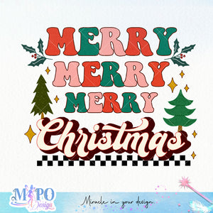 Merry merry merry christmas sublimation design, png for sublimation, Christmas PNG, Christmas vibes PNG