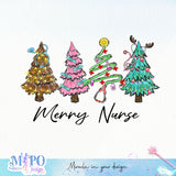 Merry nurse sublimation design, png for sublimation, Nurse PNG, Nurse Christmas PNG