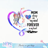 Mom always on my mind forever in my heart sublimation design, png for sublimation, retro sublimation, inspiring png