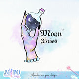 Moon vibes sublimation design, png for sublimation, Witch PNG, Halloween characters PNG