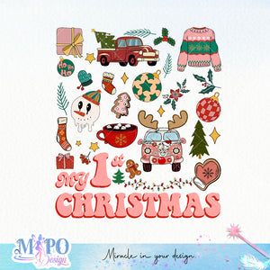 My 1st christmas sublimation design, png for sublimation, Christmas PNG, Christmas vibes PNG