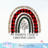 My Favorite Color is Christmas Lights sublimation design, png for sublimation, Rainbow PNG, Christmas rainbow PNG