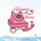 My Valentine calls me mommy sublimation design, png for sublimation, Valentine PNG, Retro Valentine Mama PNG