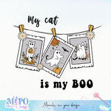 My cat is my boo sublimation design, png for sublimation, Boo halloween design, Halloween styles, Retro halloween design