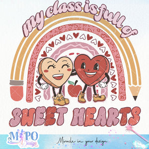 My class is full of sweet hearts sublimation design