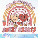 My class is full of sweet hearts sublimation design, png for sublimation, Valentine PNG, Valentine teacher PNG