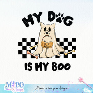 My dog is my boo sublimation design, png for sublimation, Boo halloween design, Halloween styles, Retro halloween design