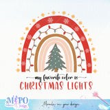 My favorite color is christmas lights sublimation design, png for sublimation, Christmas PNG, Christmas vibes PNG