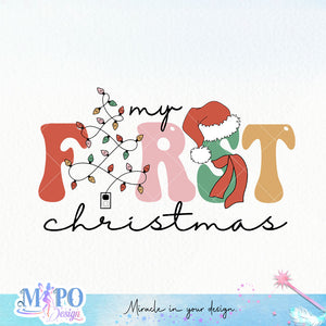 My first christmas design, png for sublimation, Christmas PNG, Christmas lights PNG
