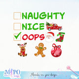 Naughty_Nice_Opps_sublimation design, png for sublimation, Christmas PNG, Christmas vibes PNG