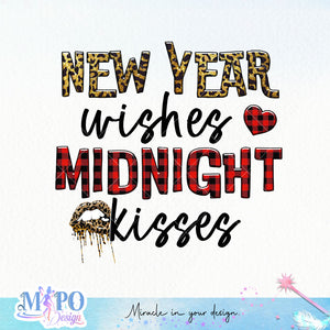 New year wishes midnight kisses sublimation design, png for sublimation, Christmas PNG, Christmas vibes PNG