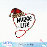 Nurse life sublimation design, png for sublimation, Christmas PNG, Christmas vibes PNG