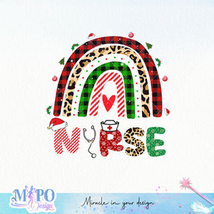 Nurse rainbow sublimation design, png for sublimation, Christmas PNG, Christmas vibes PNG