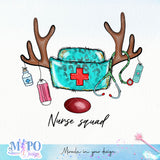 Nurse squad sublimation design, png for sublimation, Nurse PNG, Nurse Christmas PNG