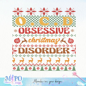 OCD Christmas sublimation design, png for sublimation, Christmas PNG,  Christmas SVG