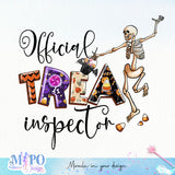 Official treat inspector sublimation design, png for sublimation, halloween png, Holiday vibes sublimation