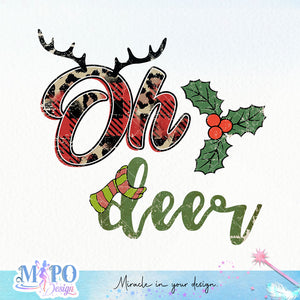 Oh deer sublimation design, png for sublimation, Christmas Quotes PNG, Christmas vibes PNG