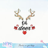 Oh deer sublimation design, png for sublimation, Christmas PNG,  Christmas Animals PNG