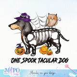 One spook tacular dog sublimation design, png for sublimation, Halloween Dog vibes png, halloween animals png