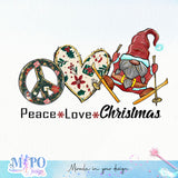 Peace Love Christmas sublimation design, png for sublimation, Hippe Christmas PNG, retro vibes PNG