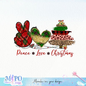 Peace Love Christmas sublimation design, png for sublimation, Christmas PNG, Leopard Christmas PNG