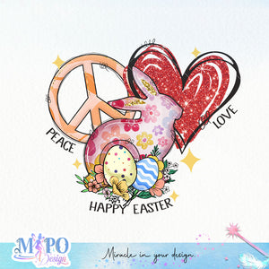 Peace Love Happy Easter sublimation