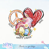Peace Love Happy Easter sublimation design, png for sublimation, Holidays design, Easter Day sublimation