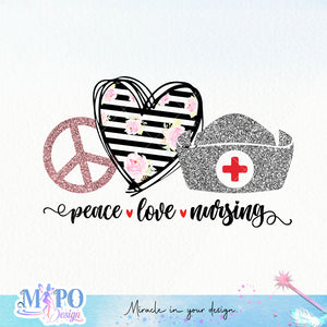 Peace Love Nursing sublimation design, png for sublimation, Christmas PNG, Christmas vibes PNG