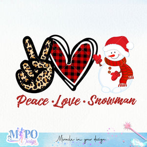 Peace_Love_Snowman_sublimation design, png for sublimation, Christmas PNG, Christmas vibes PNG