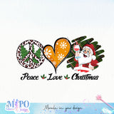 Peace love Christmas wine sublimation design, png for sublimation, Christmas PNG, Christmas wine PNG