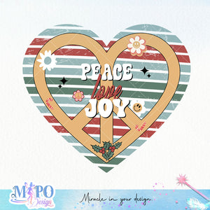 Peace love joy sublimation design, png for sublimation, Hippe Christmas PNG, retro vibes PNG