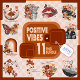 Positive Vibes Bundle, Positive Quote sublimation BUNDLE, Inspirational design, be kind design PNG