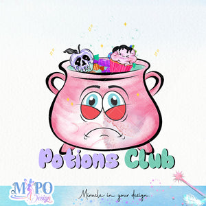 Potions club sublimation design, png for sublimation, Retro Halloween design, Halloween Kid PNG