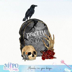 Pretty dead sublimation design, png for sublimation, Gothic halloween design, Halloween styles