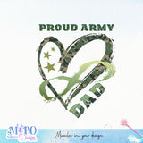 Proud army dad sublimation design, png for sublimation, military dad png, father's day PNG