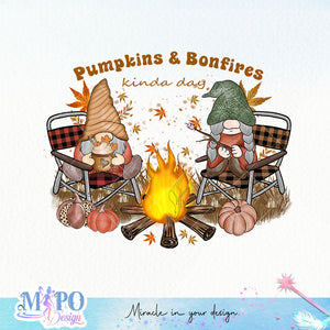 Pumpkins & Bonfires kinda day sublimation design, png for sublimation, Autumn PNG, Positive vibe PNG, Autumn vibe PNG