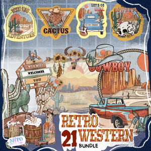 Retro Western png bundle, png for sublimation, Western Sublimation png bundle,Western Png, Retro Western Png Designs