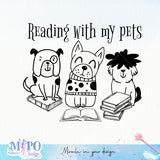 Reading with my pets SVG design, png for sublimation, Mother SVG, Mother's quotes SVG