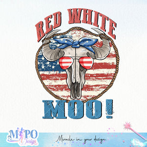 Red white Moo! sublimation