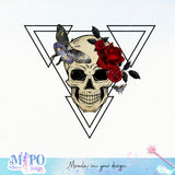 Rose skull sublimation design, png for sublimation, Gothic halloween design, Halloween styles