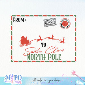 Santa Claus North Pole_1 design sublimation, png for sublimation, Santa Mails PNG,  Christmas SVG